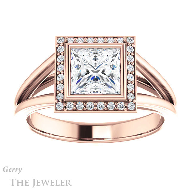 Princess Cut Forever One Moissanite Engagement Ring #GTJ964-square-fo-r