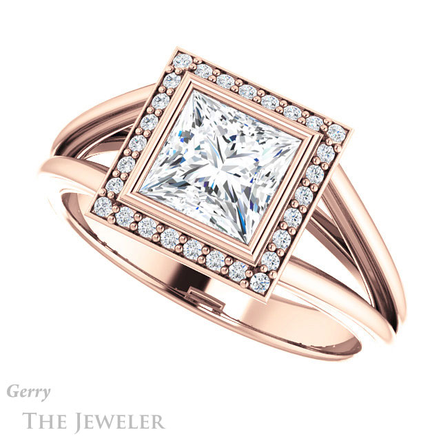 Princess Cut Forever One Moissanite Engagement Ring #GTJ964-square-fo-r