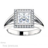 Princess Cut Forever One Moissanite Engagement Ring #GTJ964-square-fo-w