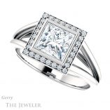 Princess Cut Forever One Moissanite Engagement Ring #GTJ964-square-fo-w