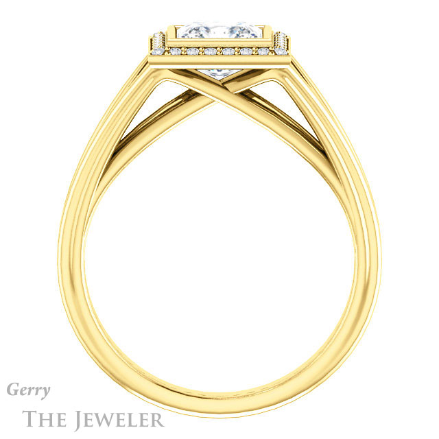 Princess Cut Forever One Moissanite Engagement Ring #GTJ964-square-fo-y