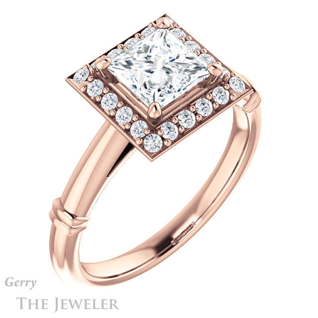 Princess Cut Forever One Moissanite Engagement Ring #GTJ965-square-fo-r | Gerry The Jeweler Princess Cut Forever One Moissanite Engagement Ring #GTJ965-square-fo-r