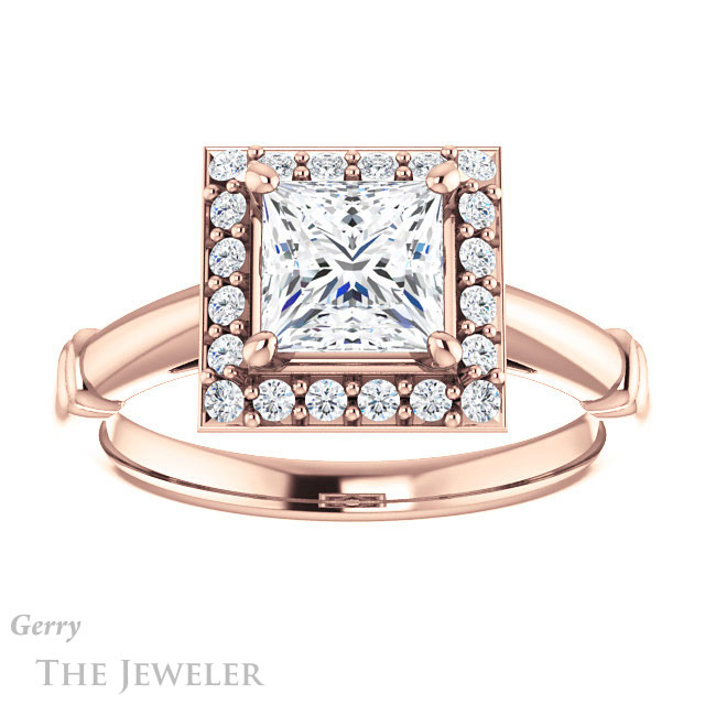 Princess Cut Forever One Moissanite Engagement Ring #GTJ965-square-fo-r | Gerry The Jeweler Princess Cut Forever One Moissanite Engagement Ring #GTJ965-square-fo-r