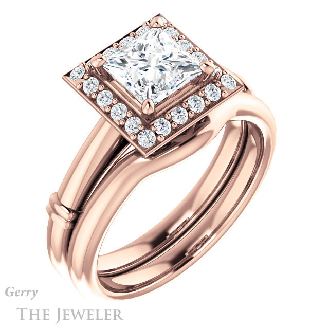 Princess Cut Forever One Moissanite Engagement Ring #GTJ965-square-fo-r | Gerry The Jeweler Princess Cut Forever One Moissanite Engagement Ring #GTJ965-square-fo-r