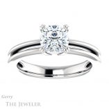 Cushion Cut Forever One Moissanite Engagement Ring #GTJ966-cushion-fo-w 1 Cushion Cut Forever One Moissanite Engagement Ring #GTJ966-cushion-fo-w