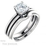 Cushion Cut Forever One Moissanite Engagement Ring #GTJ966-cushion-fo-w 6 Cushion Cut Forever One Moissanite Engagement Ring #GTJ966-cushion-fo-w