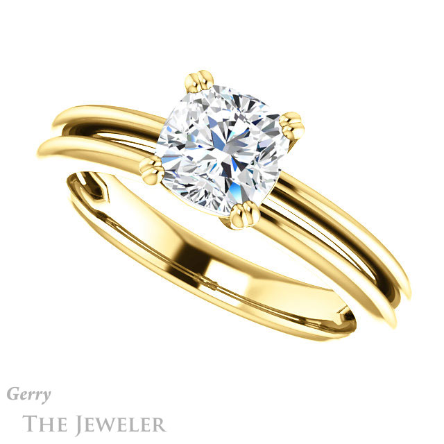 Cushion Cut Forever One Moissanite Engagement Ring #GTJ966-cushion-fo-y 5 Cushion Cut Forever One Moissanite Engagement Ring #GTJ966-cushion-fo-y