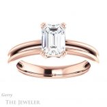 Emerald Cut Forever One Moissanite Engagement Ring #GTJ966-emerald-fb-r 1 Emerald Cut Forever Brilliant Moissanite Engagement Ring #GTJ966-emerald-fb-r