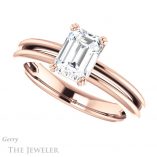 Emerald Cut Forever One Moissanite Engagement Ring #GTJ966-emerald-fb-r 5 Emerald Cut Forever Brilliant Moissanite Engagement Ring #GTJ966-emerald-fb-r