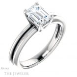 Emerald Cut Forever One Moissanite Engagement Ring #GTJ966-emerald-fb-w 4 Emerald Cut Forever Brilliant Moissanite Engagement Ring #GTJ966-emerald-fb-w