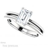 Emerald Cut Forever One Moissanite Engagement Ring #GTJ966-emerald-fb-w 5 Emerald Cut Forever Brilliant Moissanite Engagement Ring #GTJ966-emerald-fb-w