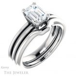 Emerald Cut Forever One Moissanite Engagement Ring #GTJ966-emerald-fb-w 6 Emerald Cut Forever Brilliant Moissanite Engagement Ring #GTJ966-emerald-fb-w