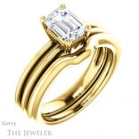 Emerald Cut Forever One Moissanite Engagement Ring #GTJ966-emerald-fb-y 6 Emerald Cut Forever Brilliant Moissanite Engagement Ring #GTJ966-emerald-fb-y