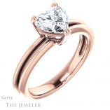 Heart Shaped Forever One Moissanite Engagement Ring #GTJ966-heart-fb-r 4 Heart Shaped Forever Brilliant Moissanite Engagement Ring #GTJ966-heart-fb-r