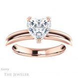 Heart Shaped Forever One Moissanite Engagement Ring #GTJ966-heart-fb-r 1 Heart Shaped Forever Brilliant Moissanite Engagement Ring #GTJ966-heart-fb-r