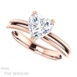 Heart Shaped Forever One Moissanite Engagement Ring #GTJ966-heart-fb-r 5 Heart Shaped Forever Brilliant Moissanite Engagement Ring #GTJ966-heart-fb-r