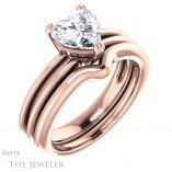 Heart Shaped Forever One Moissanite Engagement Ring #GTJ966-heart-fb-r 6 Heart Shaped Forever Brilliant Moissanite Engagement Ring #GTJ966-heart-fb-r