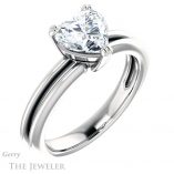 Heart Shaped Forever One Moissanite Engagement Ring #GTJ966-heart-fb-w 4 Heart Shaped Forever Brilliant Moissanite Engagement Ring #GTJ966-heart-fb-w