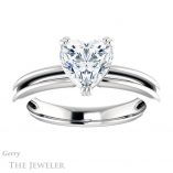 Heart Shaped Forever One Moissanite Engagement Ring #GTJ966-heart-fb-w 1 Heart Shaped Forever Brilliant Moissanite Engagement Ring #GTJ966-heart-fb-w