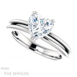 Heart Shaped Forever One Moissanite Engagement Ring #GTJ966-heart-fb-w 5 Heart Shaped Forever Brilliant Moissanite Engagement Ring #GTJ966-heart-fb-w
