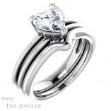Heart Shaped Forever One Moissanite Engagement Ring #GTJ966-heart-fb-w 6 Heart Shaped Forever Brilliant Moissanite Engagement Ring #GTJ966-heart-fb-w