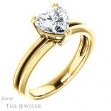 Heart Shaped Forever One Moissanite Engagement Ring #GTJ966-heart-fb-y 4 Heart Shaped Forever Brilliant Moissanite Engagement Ring #GTJ966-heart-fb-y