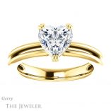 Heart Shaped Forever One Moissanite Engagement Ring #GTJ966-heart-fb-y 1 Heart Shaped Forever Brilliant Moissanite Engagement Ring #GTJ966-heart-fb-y