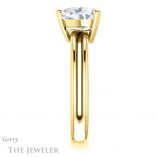Heart Shaped Forever One Moissanite Engagement Ring #GTJ966-heart-fb-y 3 Heart Shaped Forever Brilliant Moissanite Engagement Ring #GTJ966-heart-fb-y