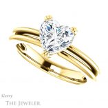 Heart Shaped Forever One Moissanite Engagement Ring #GTJ966-heart-fb-y 5 Heart Shaped Forever Brilliant Moissanite Engagement Ring #GTJ966-heart-fb-y