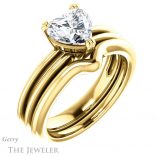 Heart Shaped Forever One Moissanite Engagement Ring #GTJ966-heart-fb-y 6 Heart Shaped Forever Brilliant Moissanite Engagement Ring #GTJ966-heart-fb-y