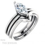 Marquise Cut Forever Brilliant Moissanite Engagement Ring #GTJ966-marquise-fb-w