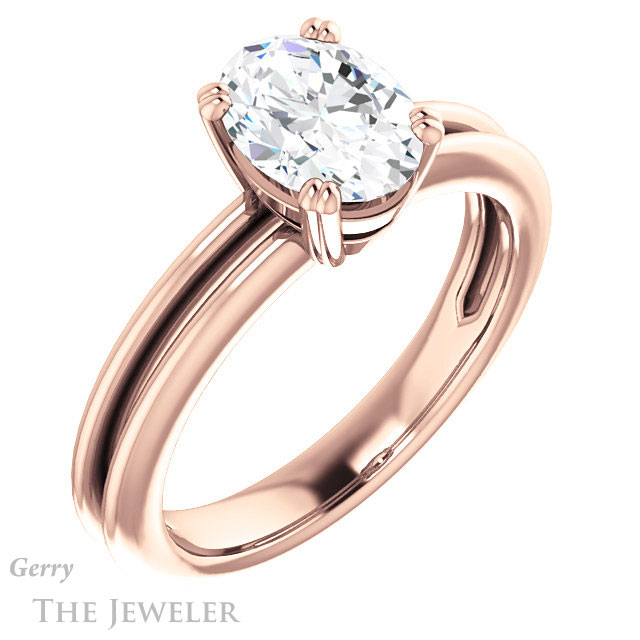 Oval Shaped Forever One Moissanite Engagement Ring #GTJ966-oval-fo-r 4 Oval Shaped Forever One Moissanite Engagement Ring #GTJ966-oval-fo-r