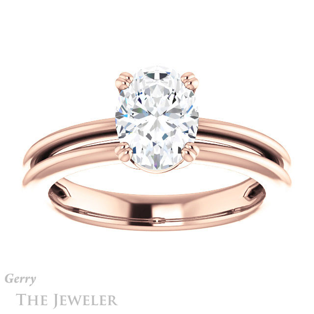 Oval Shaped Forever One Moissanite Engagement Ring #GTJ966-oval-fo-r 1 Oval Shaped Forever One Moissanite Engagement Ring #GTJ966-oval-fo-r