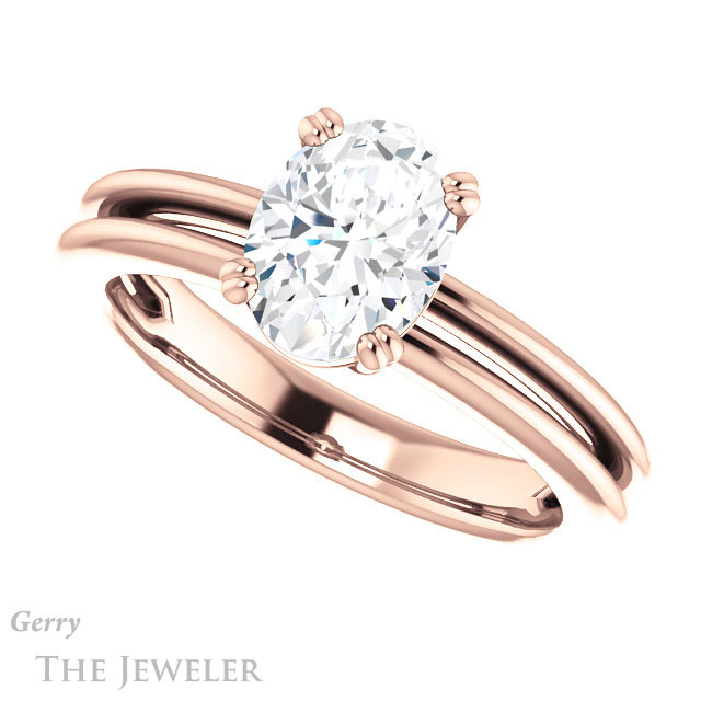 Oval Shaped Forever One Moissanite Engagement Ring #GTJ966-oval-fo-r 5 Oval Shaped Forever One Moissanite Engagement Ring #GTJ966-oval-fo-r