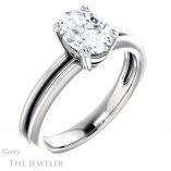 Oval Shaped Forever One Moissanite Engagement Ring #GTJ966-oval-fo-w 4 Oval Shaped Forever One Moissanite Engagement Ring #GTJ966-oval-fo-w
