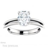 Oval Shaped Forever One Moissanite Engagement Ring #GTJ966-oval-fo-w 1 Oval Shaped Forever One Moissanite Engagement Ring #GTJ966-oval-fo-w
