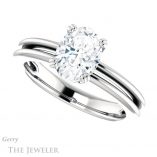 Oval Shaped Forever One Moissanite Engagement Ring #GTJ966-oval-fo-w 5 Oval Shaped Forever One Moissanite Engagement Ring #GTJ966-oval-fo-w