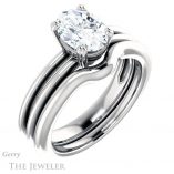Oval Shaped Forever One Moissanite Engagement Ring #GTJ966-oval-fo-w 6 Oval Shaped Forever One Moissanite Engagement Ring #GTJ966-oval-fo-w