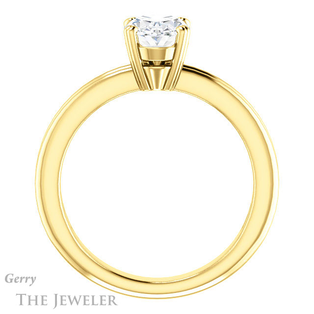 Oval Shaped Forever One Moissanite Engagement Ring #GTJ966-oval-fo-y 2 Oval Shaped Forever One Moissanite Engagement Ring #GTJ966-oval-fo-y