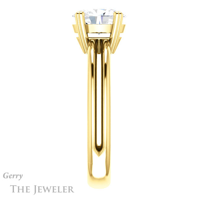 Oval Shaped Forever One Moissanite Engagement Ring #GTJ966-oval-fo-y 3 Oval Shaped Forever One Moissanite Engagement Ring #GTJ966-oval-fo-y