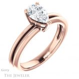 Pear Shaped Forever One Moissanite Engagement Ring #GTJ966-pear-fb-r 4 Pear Shaped Forever Brilliant Moissanite Engagement Ring #GTJ966-pear-fb-r