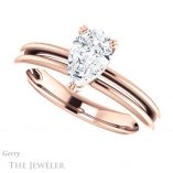 Pear Shaped Forever One Moissanite Engagement Ring #GTJ966-pear-fb-r 5 Pear Shaped Forever Brilliant Moissanite Engagement Ring #GTJ966-pear-fb-r