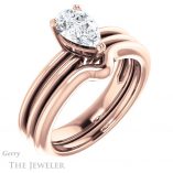 Pear Shaped Forever One Moissanite Engagement Ring #GTJ966-pear-fb-r 6 Pear Shaped Forever Brilliant Moissanite Engagement Ring #GTJ966-pear-fb-r
