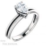 Pear Shaped Forever One Moissanite Engagement Ring #GTJ966-pear-fb-w 4 Pear Shaped Forever Brilliant Moissanite Engagement Ring #GTJ966-pear-fb-w