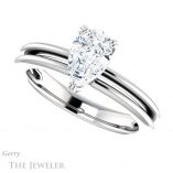Pear Shaped Forever One Moissanite Engagement Ring #GTJ966-pear-fb-w 5 Pear Shaped Forever Brilliant Moissanite Engagement Ring #GTJ966-pear-fb-w