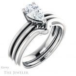 Pear Shaped Forever One Moissanite Engagement Ring #GTJ966-pear-fb-w 6 Pear Shaped Forever Brilliant Moissanite Engagement Ring #GTJ966-pear-fb-w