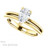 Pear Shaped Forever One Moissanite Engagement Ring #GTJ966-pear-fb-y 5 Pear Shaped Forever Brilliant Moissanite Engagement Ring #GTJ966-pear-fb-y
