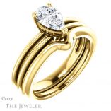 Pear Shaped Forever One Moissanite Engagement Ring #GTJ966-pear-fb-y 6 Pear Shaped Forever Brilliant Moissanite Engagement Ring #GTJ966-pear-fb-y