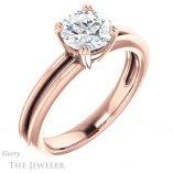 Round Cut Forever One Moissanite Engagement Ring #GTJ966-round-fo-r 4 Round Cut Forever One Moissanite Engagement Ring #GTJ966-round-fo-r