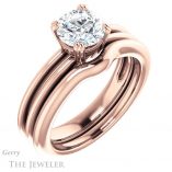Round Cut Forever One Moissanite Engagement Ring #GTJ966-round-fo-r 6 Round Cut Forever One Moissanite Engagement Ring #GTJ966-round-fo-r